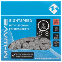 Cykelkde 8 speed M-Wave 1/2 x 3/32" - 116 led - anti-rust med forbindelsesled