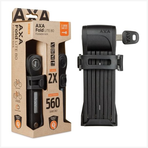 Foldels Axa Fold 80 Lite Duo Pack med samme ngle - sort