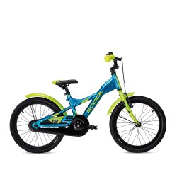 XXlite 18" aluminium drengecykel med fodbremse - bl/lime