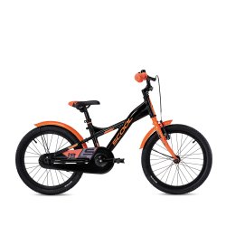 XXlite 18" aluminium drengecykel med fodbremse - sort/orange