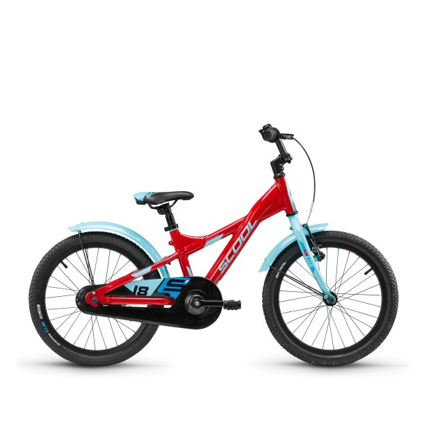 XXlite 18" aluminium brnecykel med fodbremse - rd/bl