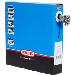 Inderbremsekabel Elvedes 3000 mm �7 x 6mm 1 x 19 tr�de - rustfrit st�l �1,5mm med T-nippel (50 stk.) - S�lv