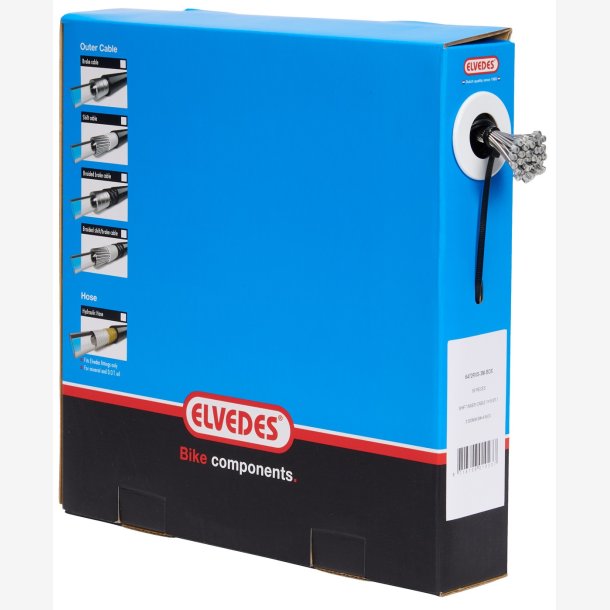 Indvendig skiftekabel Elvedes 3000 mm 1&times;19 trde - rustfrit stl 1,1mm med N-nippel 4&times;4mm (ske med 50 stk.)