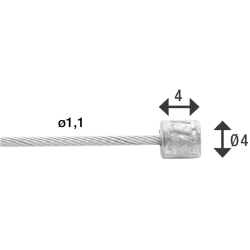 Indvendig skiftekabel Elvedes 3000 mm 1&times;19 trde - rustfrit stl 1,1mm med N-nippel 4&times;4mm (ske med 50 stk.)