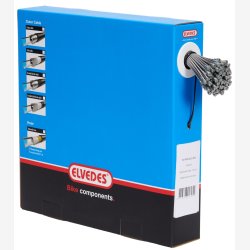 Indvendig bremsekabel Elvedes 2000 mm 1 x 19 trde - rustfrit stl Slick 1,5 mm V-nippel 5,5 x 10 mm (ske med 100 stk.)