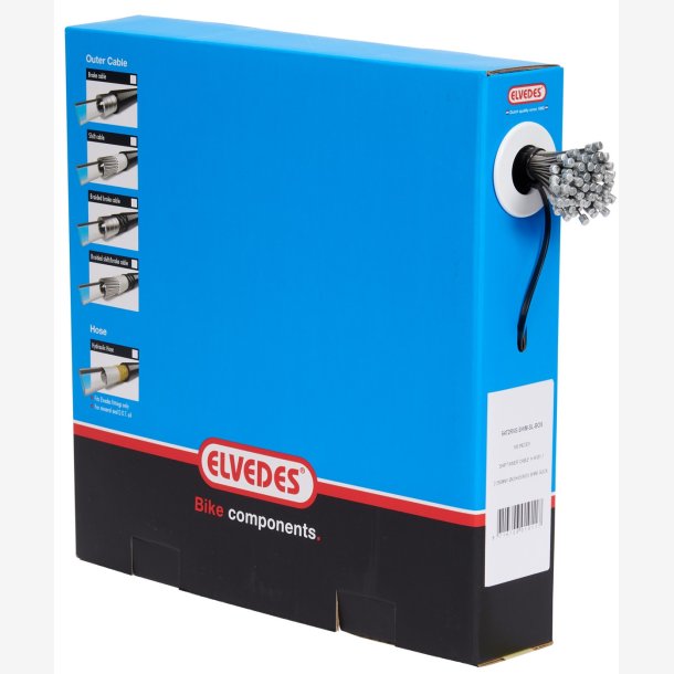 Indvendig skiftekabel Elvedes 2250 mm 1 x 19 tr�de - rustfrit st�l Slick - �1,1 mm - N-nippel �4,5 x 4,5 mm (�ske med 100 stk.)
