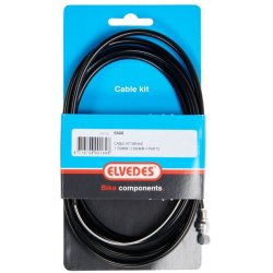 Bremsekabels�t Elvedes 1700 + 2000 mm galvaniseret med T-nippel - sort