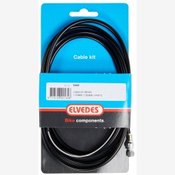 Bremsekabels�t Elvedes 1700 + 2000 mm galvaniseret med T-nippel - sort