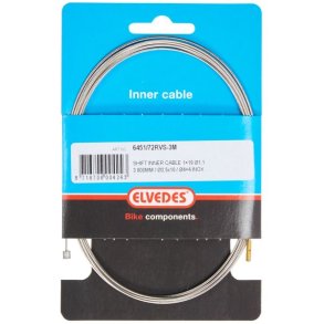 Indvendig gearkabel Elvedes 3000mm 1 x 19 tr�de rustfrit st�l �1,1mm med �2,5 � 10 og �4 � 4mm N-nippel