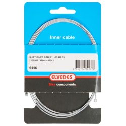 Indvendig gearkabel Elvedes 2250 mm 1 x 19 tr�de galvaniseret �1,25 med N-nippel �4�4mm + T-nippel �5�3mm