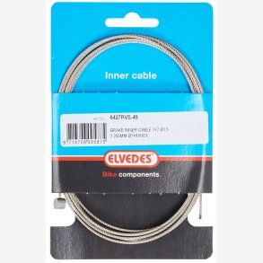 Indvendigt bremsekabel Elvedes 2250mm 7×7 trde - rustfrit stl 1,5mm med T-nippel 7 × 6 mm
