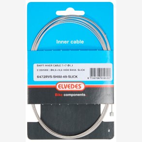 Indvendig skiftekabel Elvedes 2250 mm 7 x 7 trde rustfrit stl 1,1 mm med N-nippel 4,5 × 4,5
