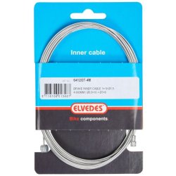 Indvendig bremsekabel Elvedes 4000 mm 1�19 tr�de - galvaniseret �1,5mm med V-nippel �5,5 � 10 og T-nippel �7 x 6