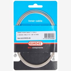 Indvendigt bremsekabel Elvedes 2250mm 77 trde - rustfrit stl 1,5mm med V-nippel 5,5  10 og T-nippel 7  6mm