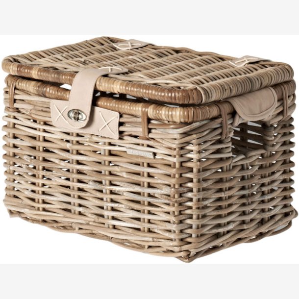 Rattan Cykelkurv for front carrier Basil Denton medium 39 x  27 x 25 cm - nature grey