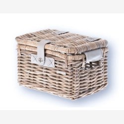 Rattan cykelkurv til frontlad Basil Denton lille 35 x 24 x 20 cm - naturgr