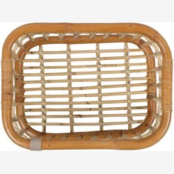 Rattan Cykelkurv for front carrier Basil Green Life M 18 liters 39 x 29 x 22 cm - natural brown