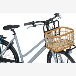 Rattan Cykelkurv for front carrier Basil Green Life M 18 liters 39 x 29 x 22 cm - natural brown