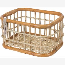 Rattan Cykelkurv for front carrier Basil Green Life M 18 liters 39 x 29 x 22 cm - natural brown