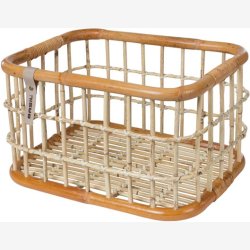 Rattan Cykelkurv for front carrier Basil Green Life Large 30 liters 46 x 35 x 28 cm - natural brown