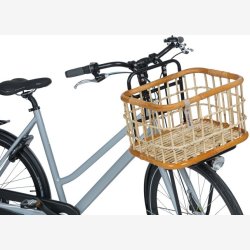 Rattan Cykelkurv for front carrier Basil Green Life Large 30 liters 46 x 35 x 28 cm - natural brown