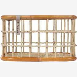 Rattan Cykelkurv for front carrier Basil Green Life Large 30 liters 46 x 35 x 28 cm - natural brown