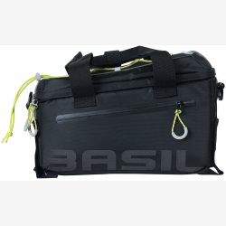 Cykeltaske trunkbag Basil Miles 7 liter 32 x 19 x 21 cm - sort, vandtt