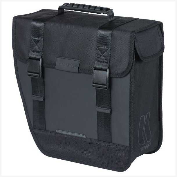 Basil Tour cykeltaske, venstre, vandtt 14 liter 34 x 14 x 34 cm  - sort