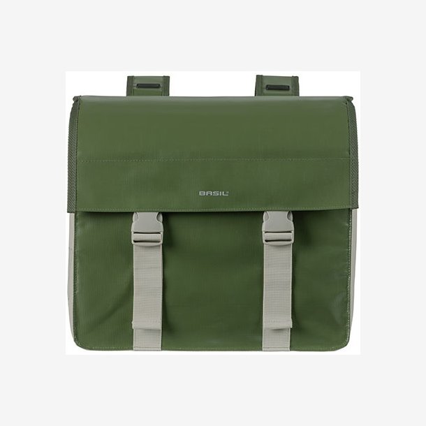 Double Cykeltaske Basil Urban Load 48-53 liter 40 x 17 x 46 cm - moss green/sand