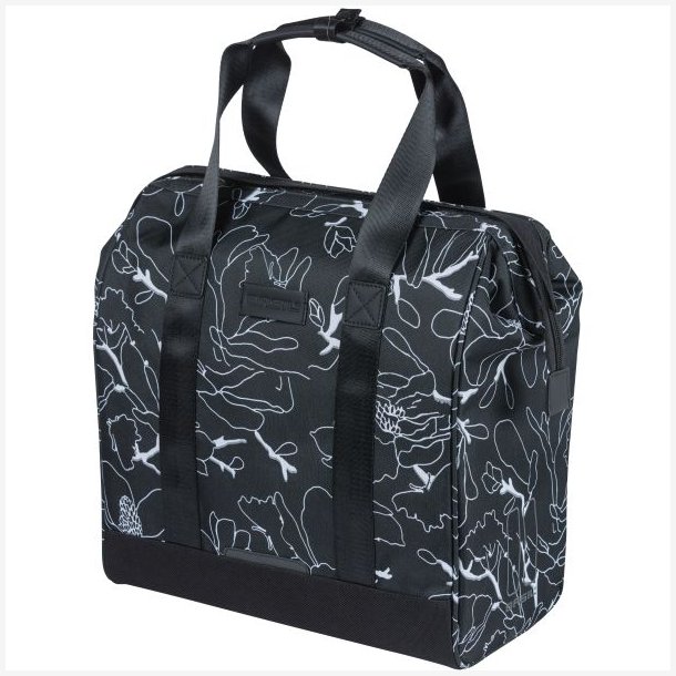Cykeltaske Basil Grand Flower 23 liter 34 x 19 x 35 cm - sort/hvid
