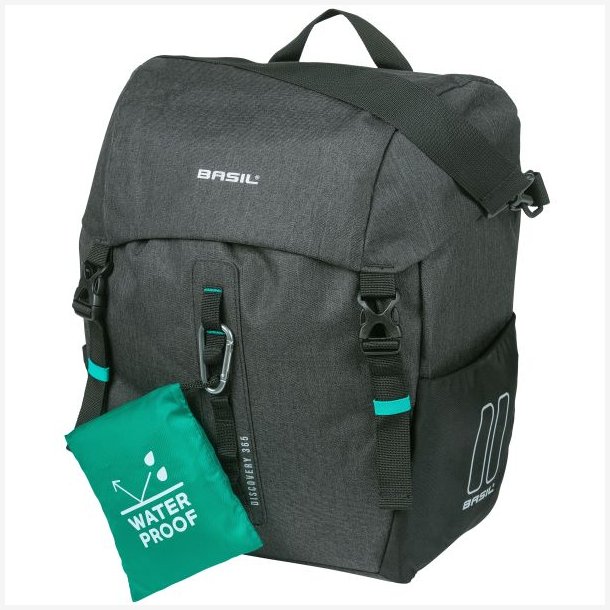 Cykeltaske Basil Discovery 365D L 20 liter 30 x 17 x 36 cm - sortgr