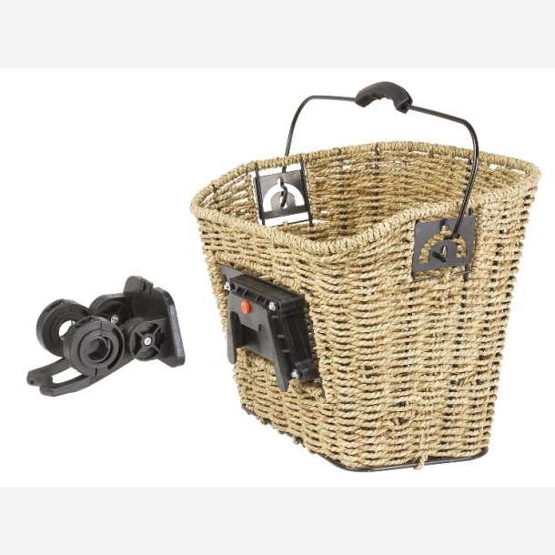 Styr basket M-Wave braided 35 x 25 x 26 / 22 cm including Styr holder