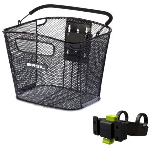 Cykelkurv til styr Basil Bold Front KF 28 x 34 x 27 cm - sort (med KF styrholder)