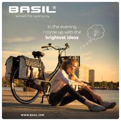 Dobbelt cykeltaske Basil Urban Load 48-53 liter 41 x 18 x 46 cm - sort med reflekterende prikker