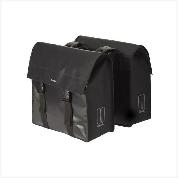 Dobbelt cykeltaske Basil Urban Load 48-53 liter 41 x 18 x 46 cm - sort m/refleks