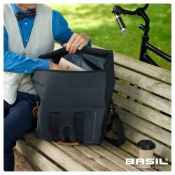 Cykeltaske Basil Urban Dry Business 20 liter 37 x 15 x 38 cm - mrkegr