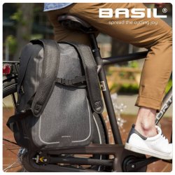 Cykelrygsk Basil Urban Dry 18 liter 27 x 16 x 45 cm - gr, vandtt
