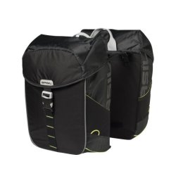 Dobbelt cykeltaske Basil Miles 34 liter 34 x 19 x 43 cm - sort/lime