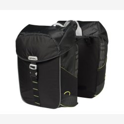 Dobbelt cykeltaske Basil Miles 34 liter 34 x 19 x 43 cm - sort/lime