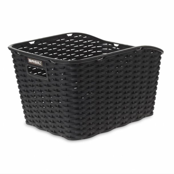 Cykelkurv for rear carrier Basil Weave WP 43 x 32 x 25 cm - black