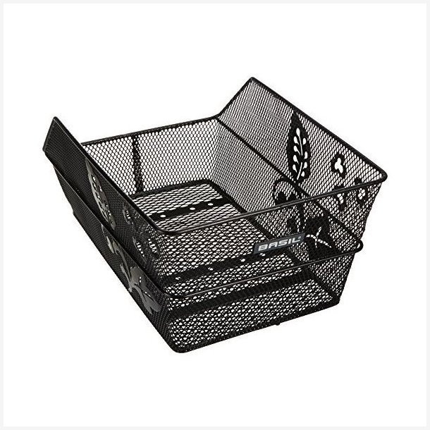 Cykelkurv til bagageb�rer cykelholder Basil Cento Flower 45 x 31 x 21 cm - sort