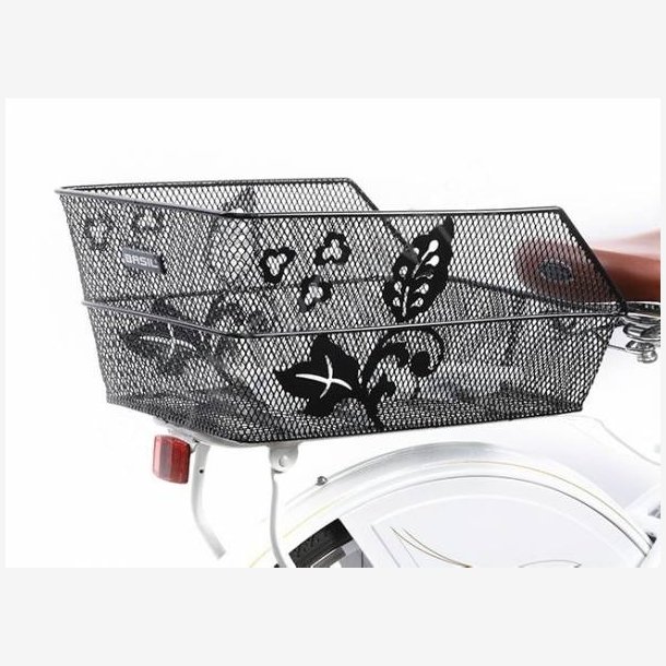 Cykelkurv for rear carrier Basil Cento Flower 45 x 31 x 21 cm - black