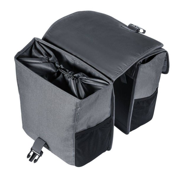 Double Cykeltaske Basil GO 32 liters 33 x 16 x 38 cm - grey