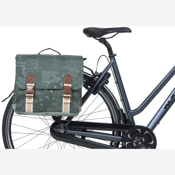 Double Cykeltaske Basil Boh&egrave;me MIK 35 liters 37 x 15 x 37 cm - green