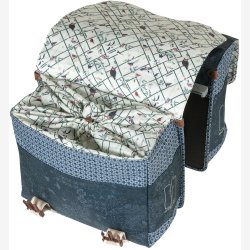 Double Cykeltaske Basil Boh&egrave;me MIK 35 liters 37 x 15 x 37 cm - blue