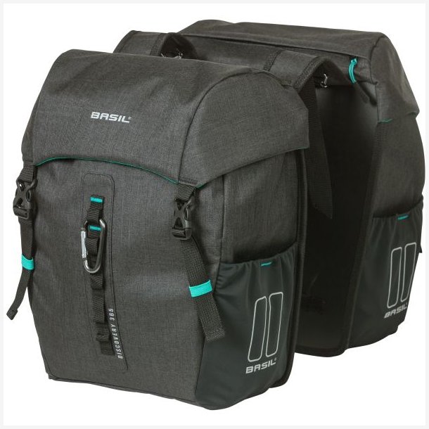 Dobbelt cykeltaske Basil Discovery 365D 18 liter 30 x 15 x 31 cm - sort melee