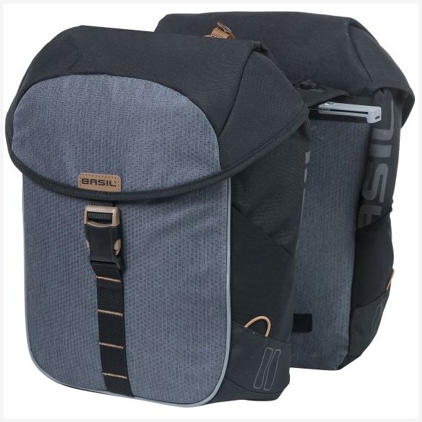 Dobbelt cykeltaske Basil Miles Dobbelttaske MIK 34 liter 34 x 16 x 43 cm - sort/gr