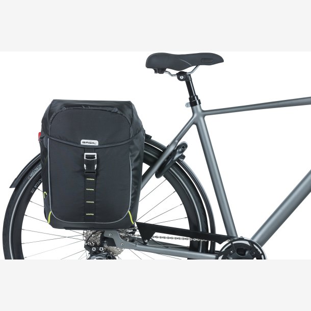 Double Cykeltaske Basil Miles Double Bag MIK 34 liters 34 x 17 x 43 cm - black/lime