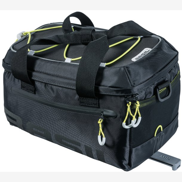 Cykeltaske for rear carrier Basil Miles Trunkbag MIK 7 liters 37 x 19 x 21 cm - black/lime