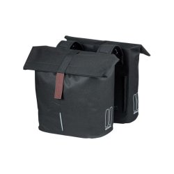 Dobbelt cykeltaske Basil City 28 til 32 liter 30 x 18 x 49 cm - sort